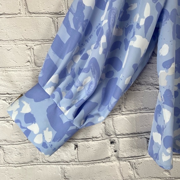 Nine West Purple Geometric Blouse Floral size XL - Picture 2 of 10